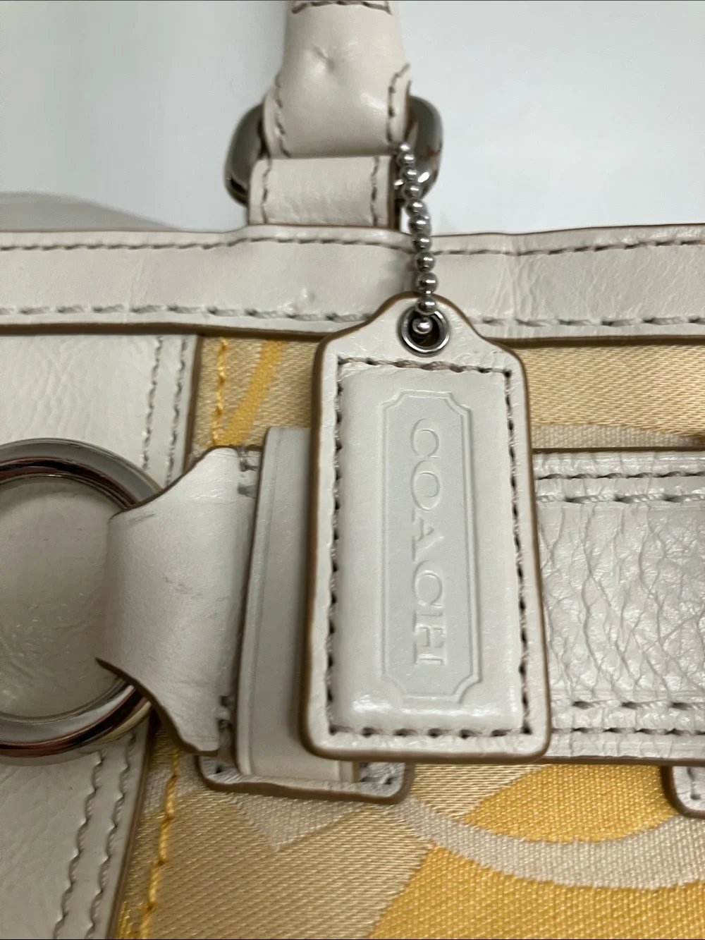 NWT  2 pc Coach yellow hampton bag & makeup bag